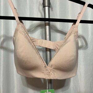 Natori Lightly Lined Lace Trim Bra Beige 30DD